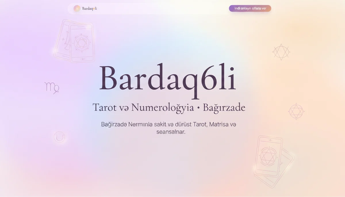 Bardaq6li şəxsi brend saytının ana səhifəsi